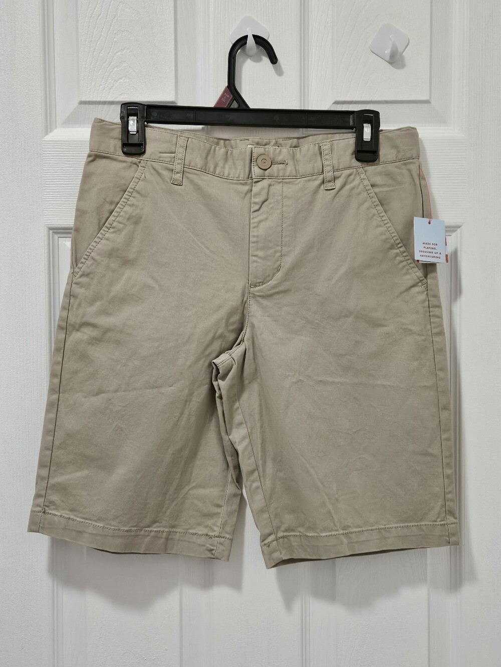Cat & Jack Beige Flat-Front Chino Uniform Shorts